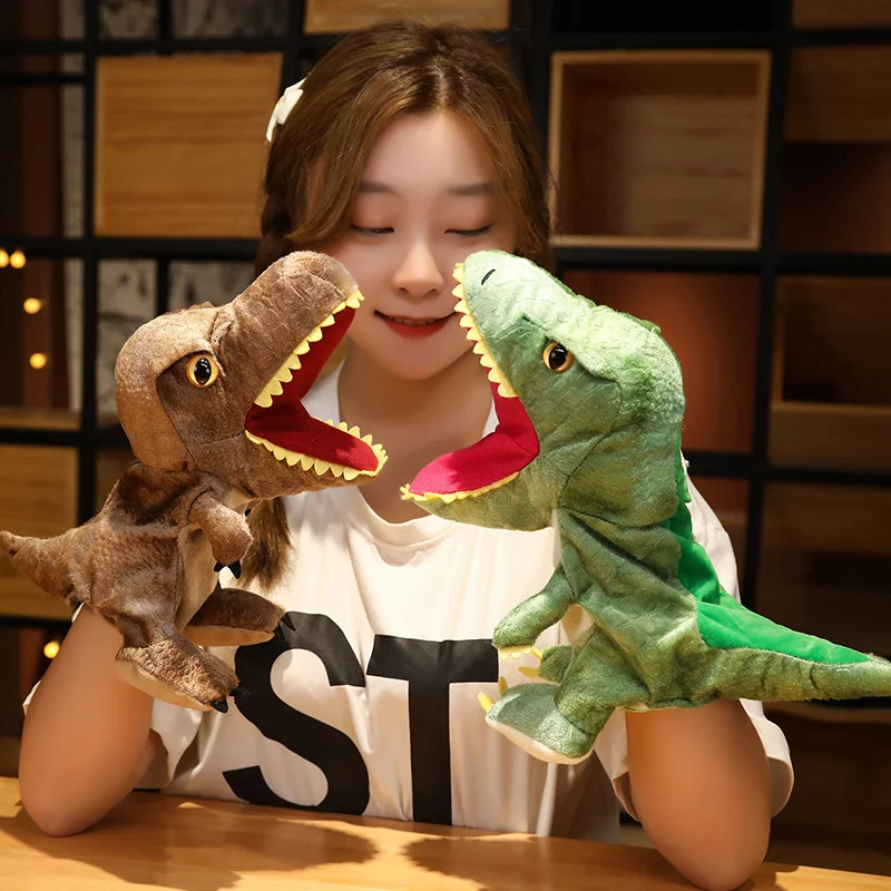 Marionnettes de dinosaure en peluche, jouets en peluche mignons, marionnettes à main de Dragon, cadeau pour enfants