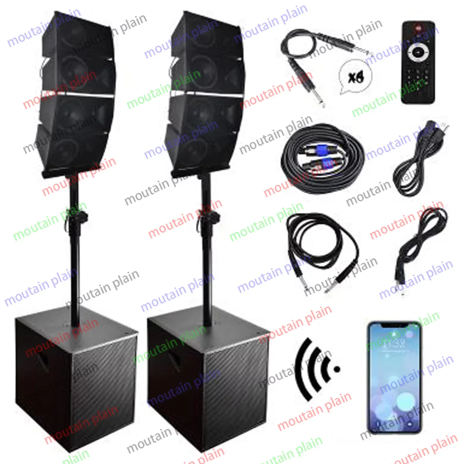 

Subwoofer Professional Audio Karaoke Sets Sound Box 6000W 2*18"PA Speaker System Active Subwoofer+Array Line