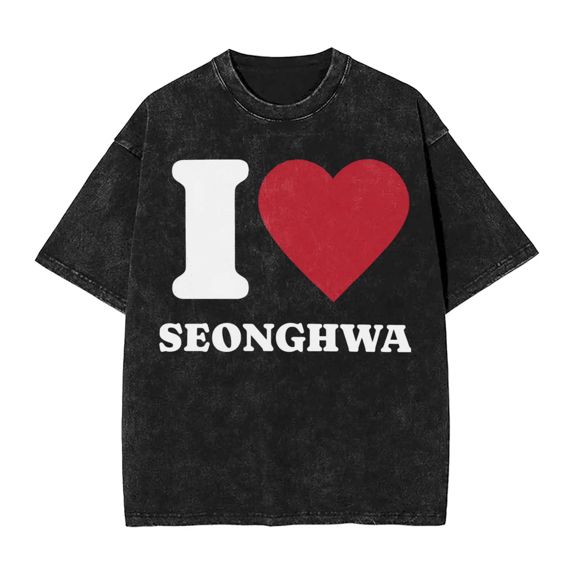 Ateez Seonghwa  Washed T Shirts Streetwear Hip Hop Vintage T-Shirt  Tee Shirt for Men Women Short Sleeve Harajuku
