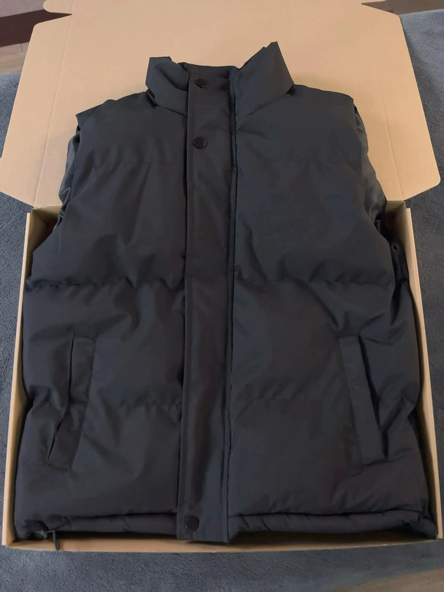 

Bla American Sle Stand Collar down Vest Men's Winter Thiened Outerwear Svel oulder Pad Vest Sports Cotton Coat