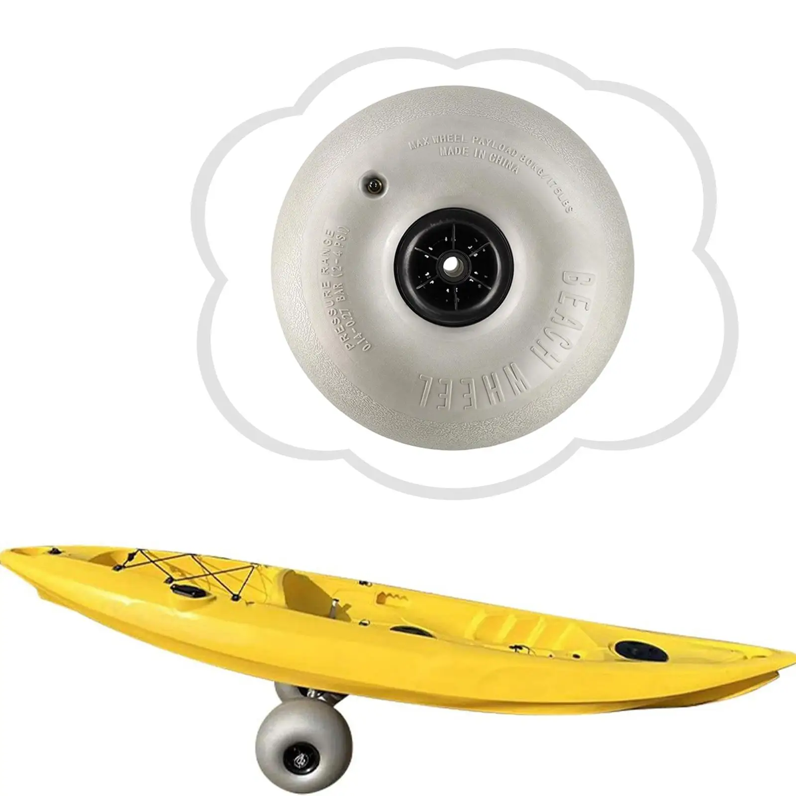 Folding Sand Balloon Wheels High Load Durable PVC Tire for Dinghy Fishing Cart Inflatable Wheel