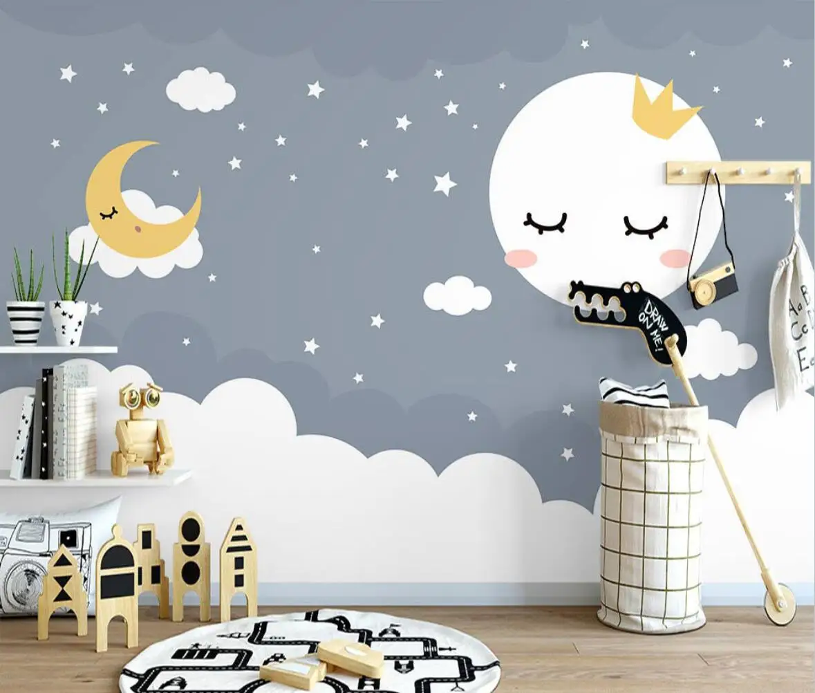 

Custom wallpaper mural starry sky children's room cartoon wallpaper background wall home decoration children's 3d wallpaper