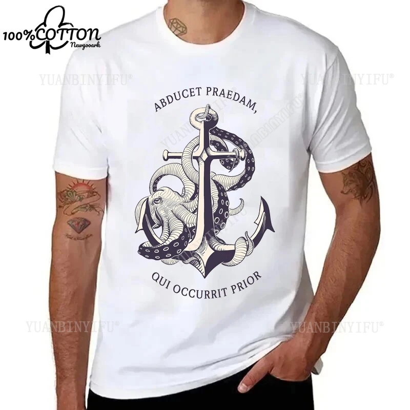 Camiseta informal Refuse To Sink, camiseta de regalo con estampado de ancla de barco marino, Camiseta de algodón para camisa Unisex, moda holgada Harajuku