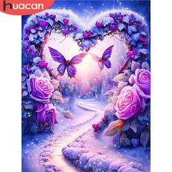 HUACAN 5D Diamond Mosaic Flower Diamond Embroidery Animal Butterfly Art New Arrivals Decorative Paintings