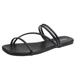 2026 Summer New Korean Women Slippers Fashion Korean Female Flip-flops Casual Flat Outside Wear Slippers Mujer