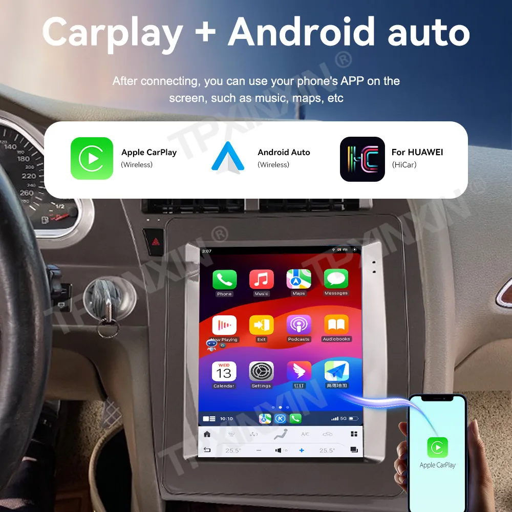 For Audi Q7 2006~2015 Android 14.0 Carplay Car Radio Stereo Automotive Multimedia Player Reciever GPS Navigation Head Unit
