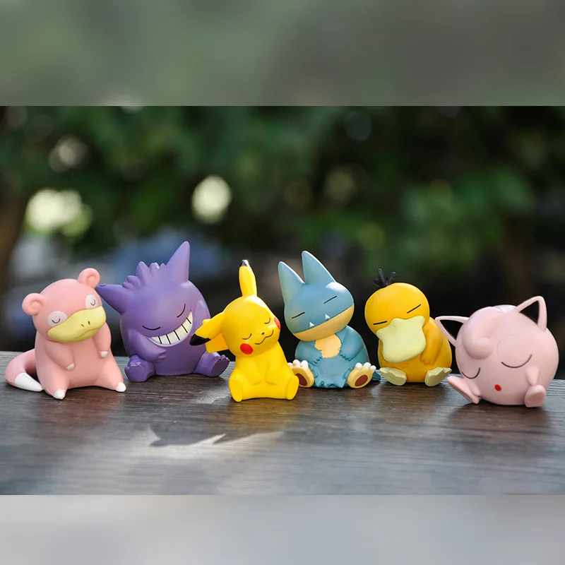 New trendy toy with crooked head, Pok é mon series blind box, cute Pikachu, Keda, duck, Geng, ghost, silly animal doll ornament