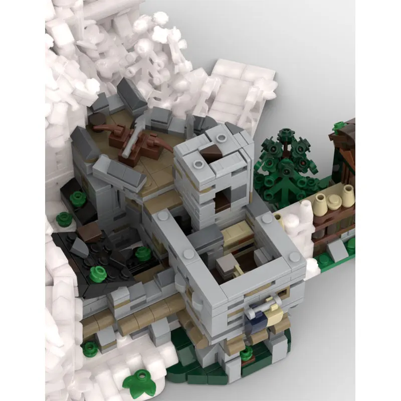 ตัวต่อ MOC ชุด Street View ซีรีส์ ปราสาทยุคกลางขนาดเล็ก ประตูบ้าน ชุดต่อขยาย DIY ของเล่นตัวต่อแบบประกอบเอง ของขวัญคริสต์มาส 944 ชิ้น