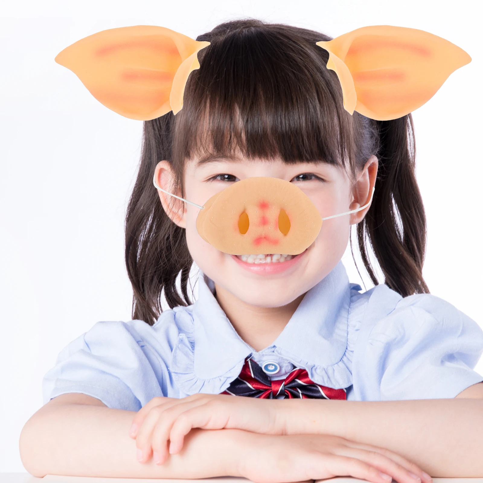 

1 комплект, реалистичный комплект свиного носа и ушей, удобный легкий костюм животного для Хэллоуина, реквизит, маски на Хэллоуин