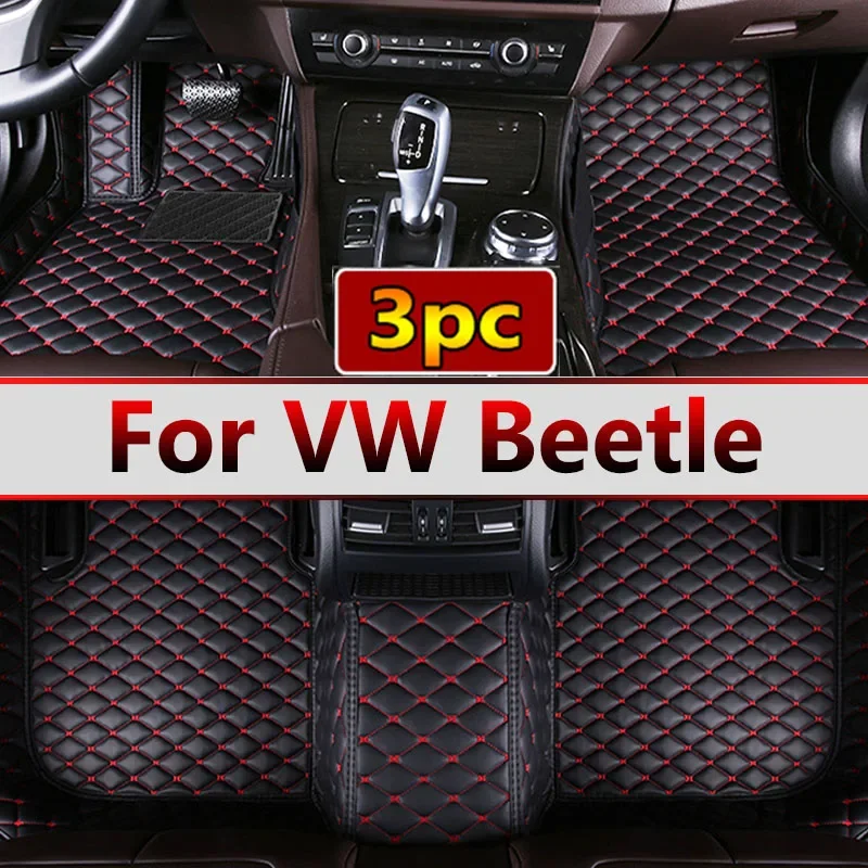 Car Floor Mats For VW Beetle A5 2012~2018 The Main And Co-pilot Computer Box Leather Car Mats Car Accessories