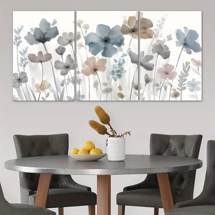 2D 3PCS  Canvas Painting Cloth flower theme Wall art Interior framed painting Valentine's Day, Carnival, festivals, the perfe