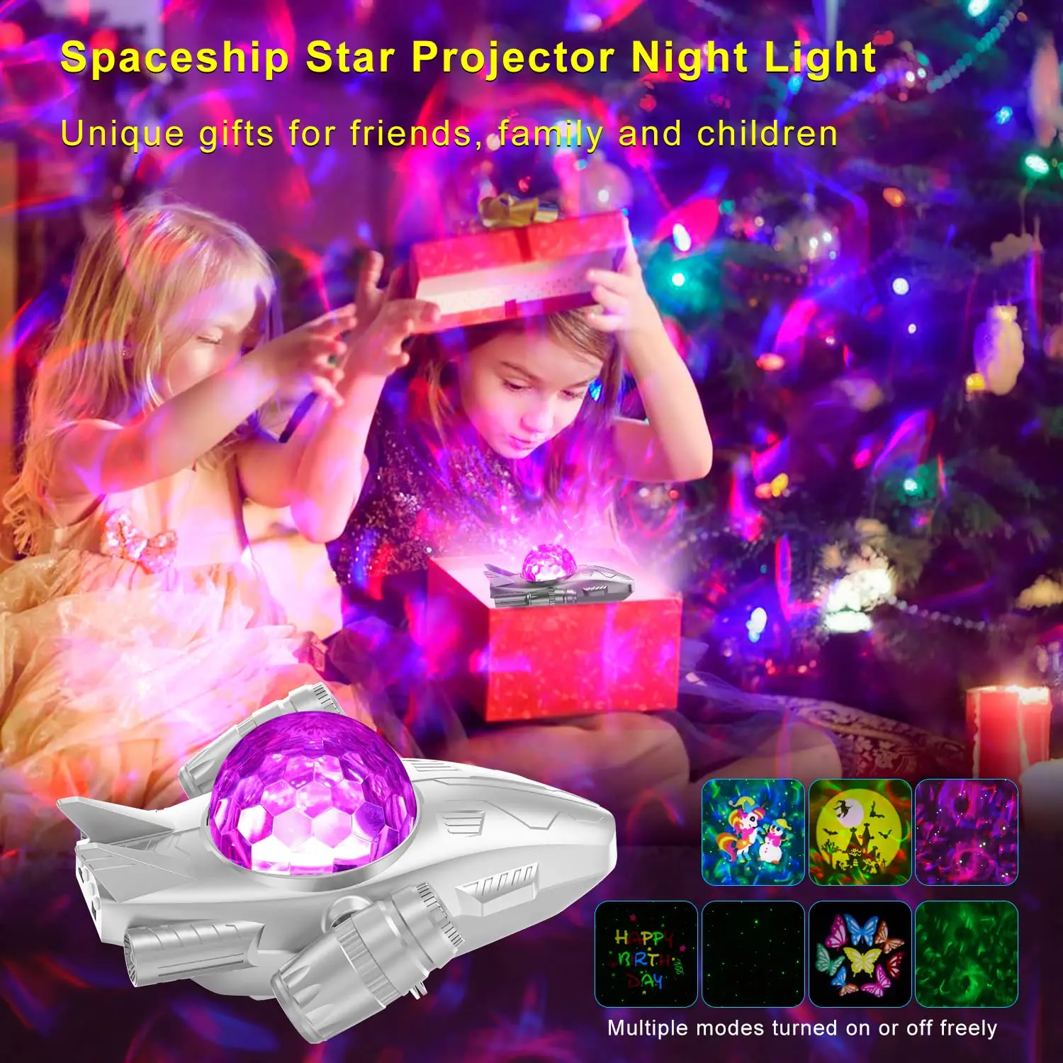 Spaceship Nebula Projector Lamp with Timing Remote and Speaker Galaxy Star Projector for Bedroom Home Decor, Living Room（White）