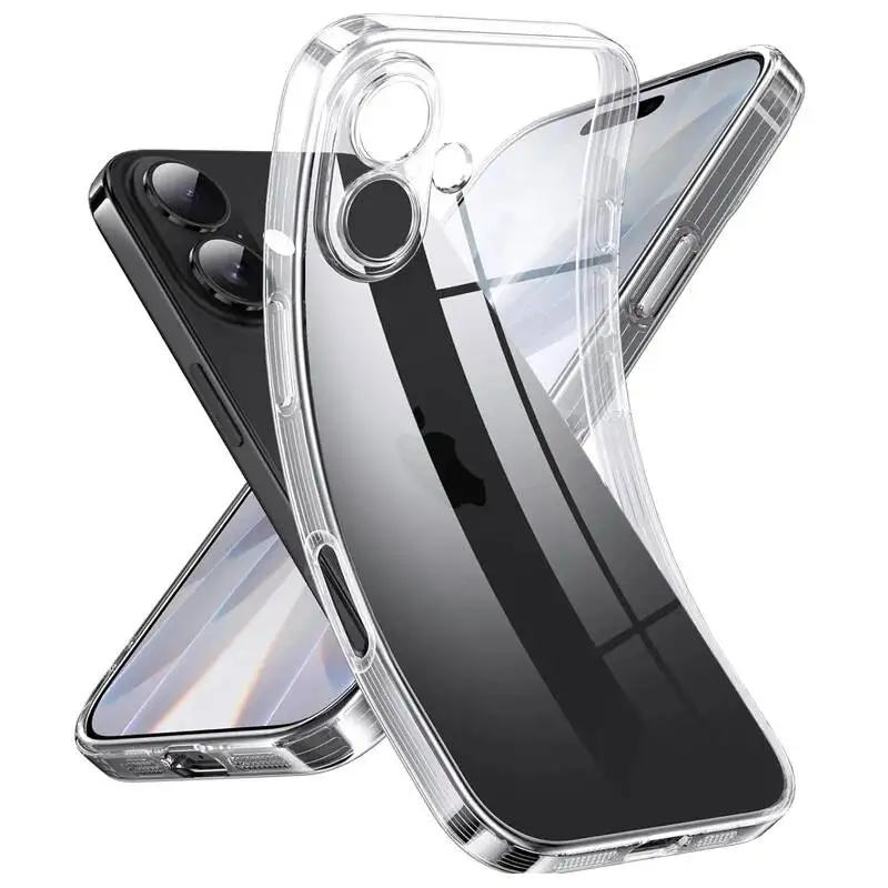 

Clear Phone For Iphone 11 12 14 15 16 Pro Max 7 8 Plus 13 Mini 17 Air X Xs Xr SE 2022 Silicone Soft Cover Case