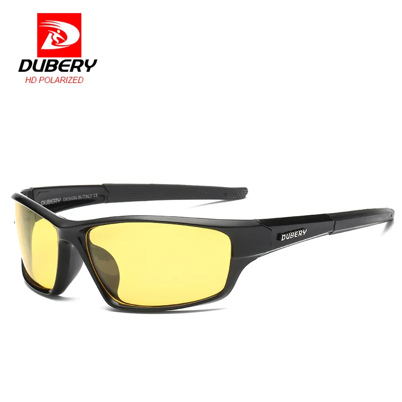 DUBERY Lightweight Sports Polarized Sunglasses for Men Night Vision Male Shades Cycling Driving Fishing Fashion Oval Sunglass