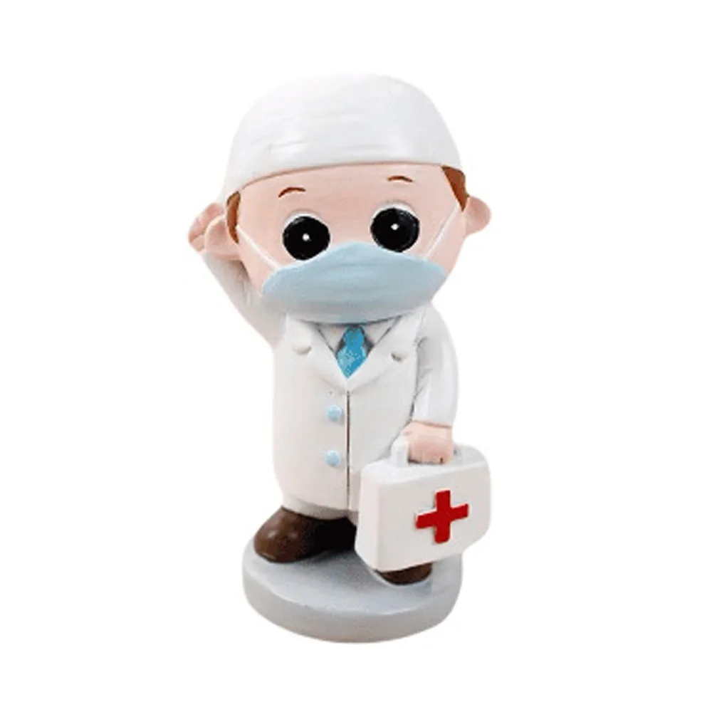 

Exquisite Resin Doctor Nurse Figurine DlY Cartoon Nurse Cake Ornaments Doctor Nurse Model Statue Home Decor