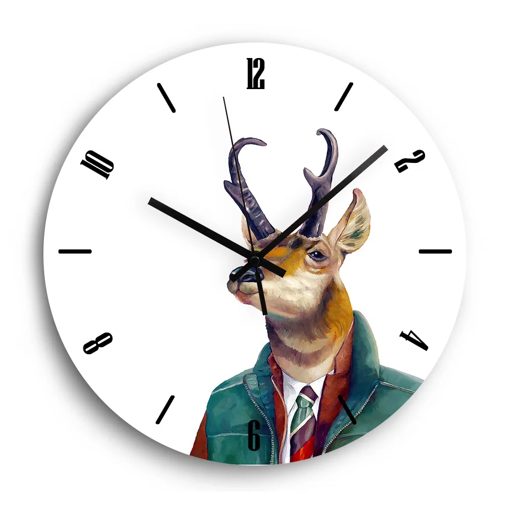 Nordic Living Room Creative Fashion Cartoon Acrylic Wall Clock Silent Bedroom Clock Quartz Clock Retail