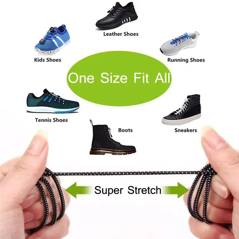 

【FITTING!】6 Pcs No Tie Shoelaces,Reflective Elastic Lock Shoe Laces, One Size Fits All Adult and Kids Shoe,Black+Pink+Light Grey