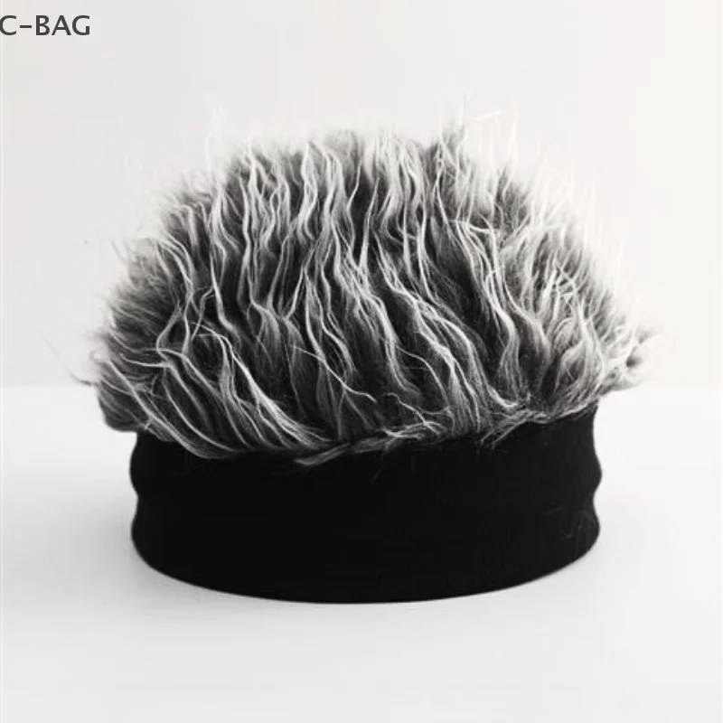 Jovial Wig Hat: Для мужчин и женщин Короткие шапочки для волос; Шапка-бини в стиле хип-хоп Streetwise с накладными волосами с шипами, шляпы в стиле ретро