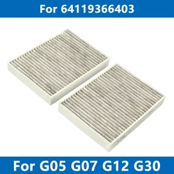 2Pcs Car Cabin Air Filter Conditioner 64119366403 For BMW G30 G31 G05 G06 G11 G12 518 520d 525i 530 620 725d 730 X5 X6 2016-