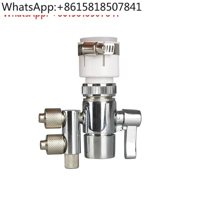 

Small expert water machine 3-pipe double-cut water valve switching switch water purifier three-point conversion diversion faucet