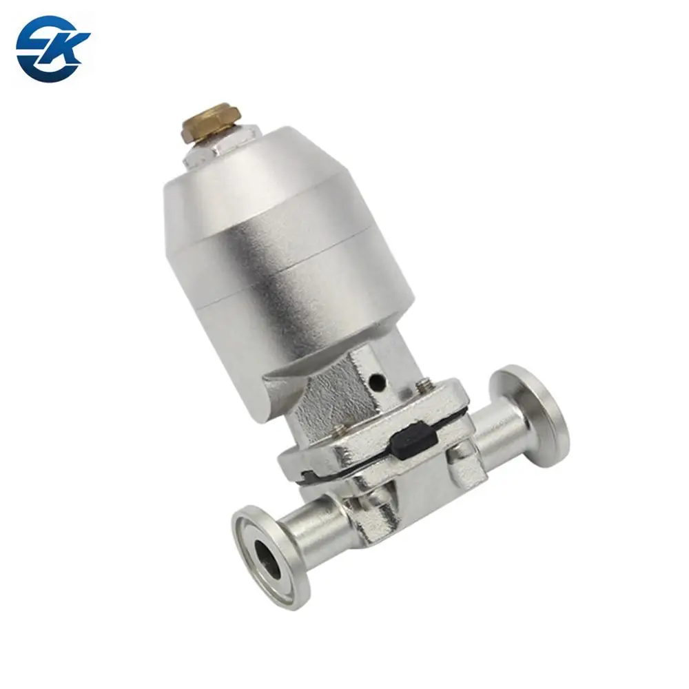 Sanitary Stainless Steel SS316L Plastic Pneumatic Actuator Tri Clamp Straight Diaphragm Valve