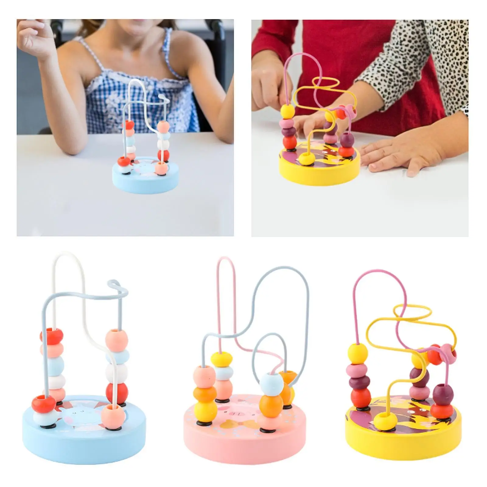 Bead labirinto brinquedo cor percepção desenvolvimento grânulo brinquedo círculo educacional brinquedo para crianças meninos meninas idades 0-3 anos presente de ano novo