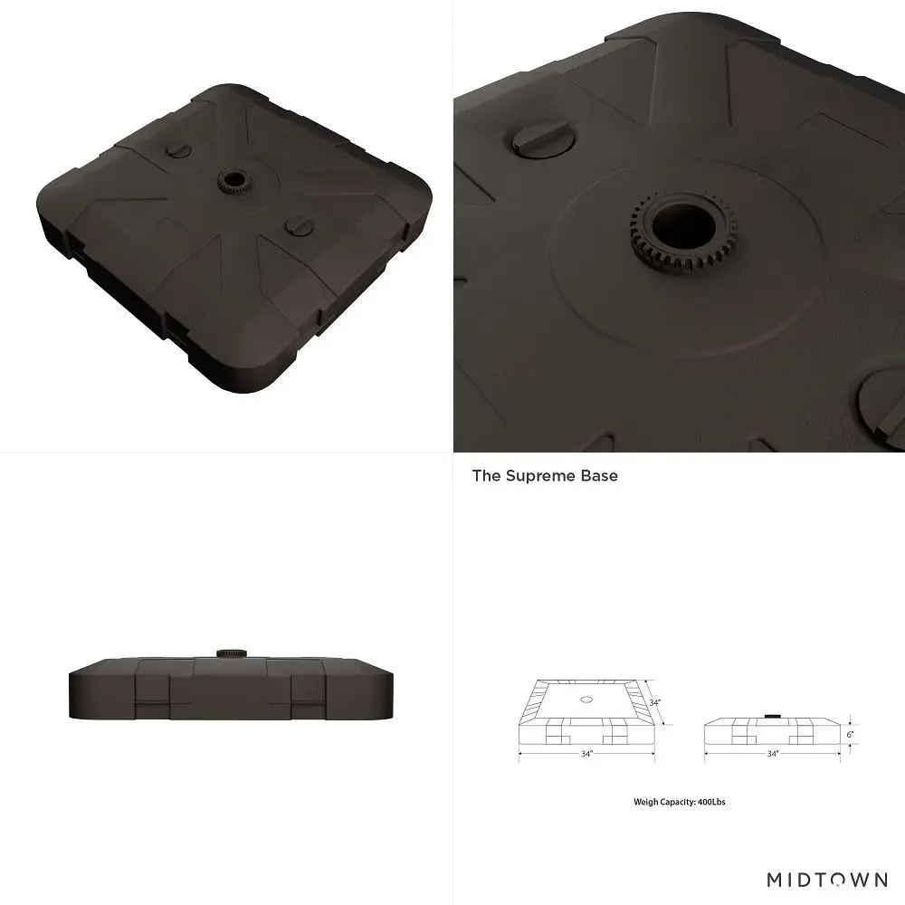 The Supreme Base Fillable up to 400lbs For Cantilever Offset Patio Outdoor Umbrellas Black