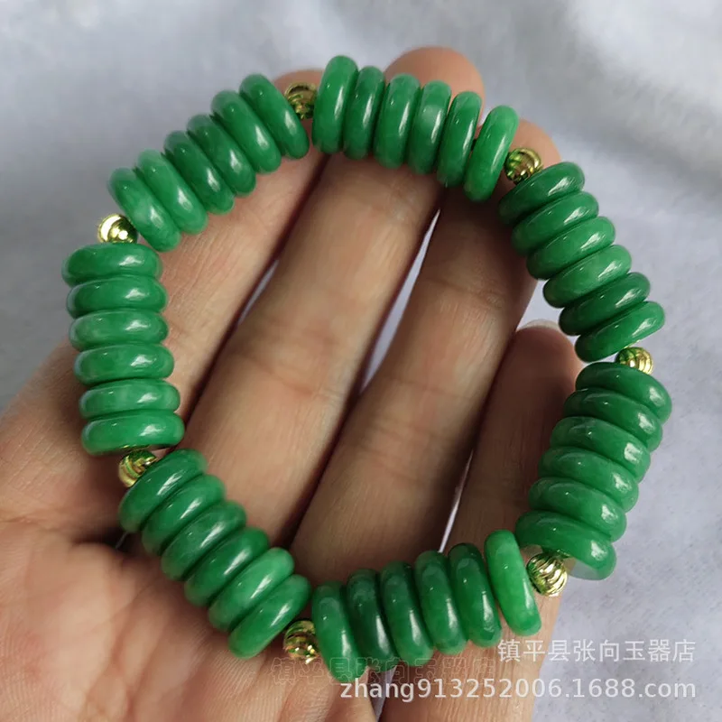 12mm bracelet for men and women, source of dry green jadeite jade bracelets