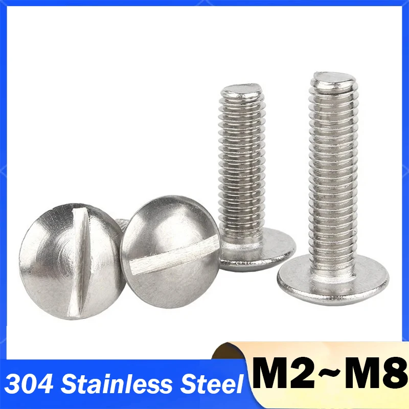 304 스테인리스 슬롯 트러스 헤드 스크류 M2 M2.5 M3 M4 M5 M6 M8 슬롯 머쉬룸 라운드 헤드 볼트