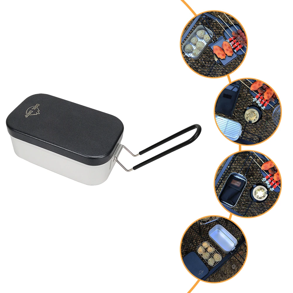 

Aluminum Alloy Lunch Box Leakproof Food Storage Container Portable For Office Student Camping Outdoor Microwave
