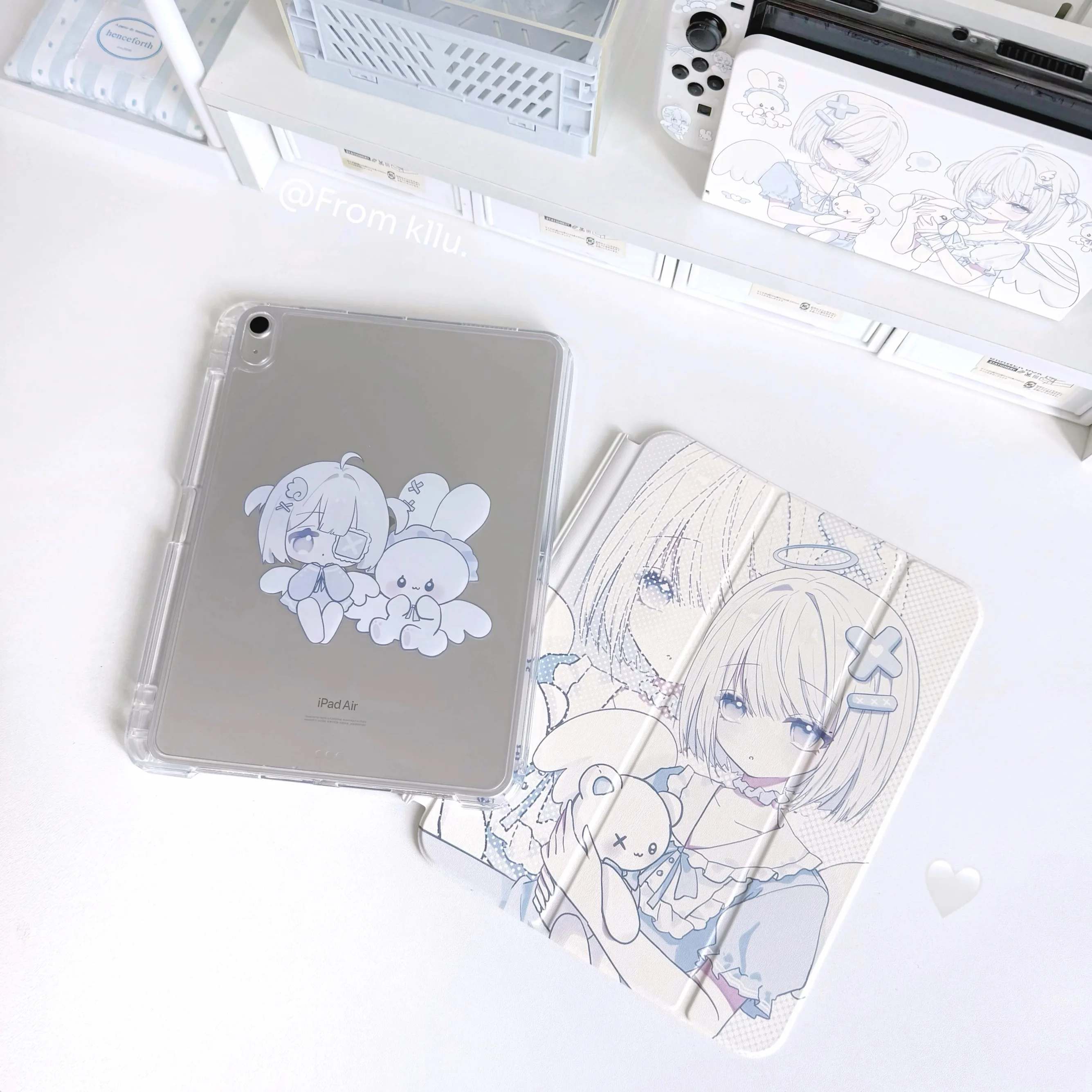 Water colour dream series protective cover, suitable for iPad, slide rail split three-fold pen slot anti-bending acrylic