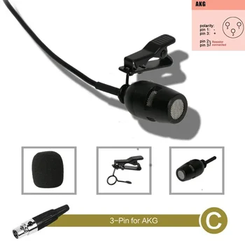 미니 유선 외부 휴대용 마이크, 3.5mm 라발리에 라펠 마이크, 젠하이저 슈어 무선 블랙