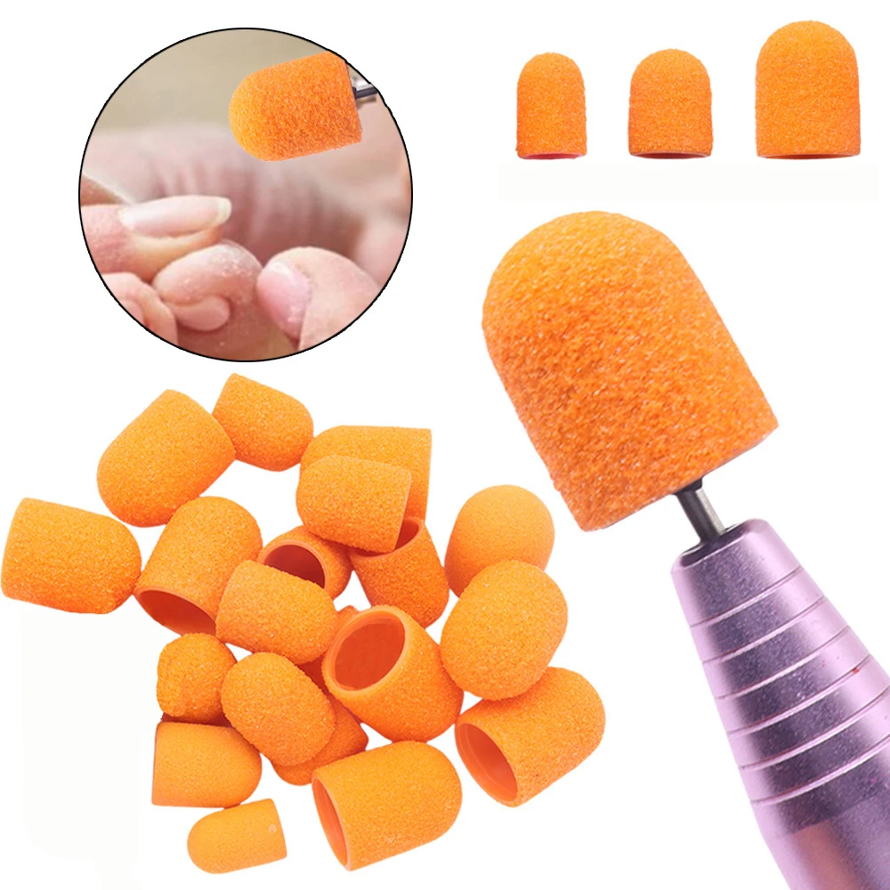 قبعات صنفرة الأظافر 80 حصى لملف القدم مزيل مسامير القدم مانيكير باديكير تلميع الأظافر صالون المنزل استخدام للبشرة الصلبة الجافة الميتة #1