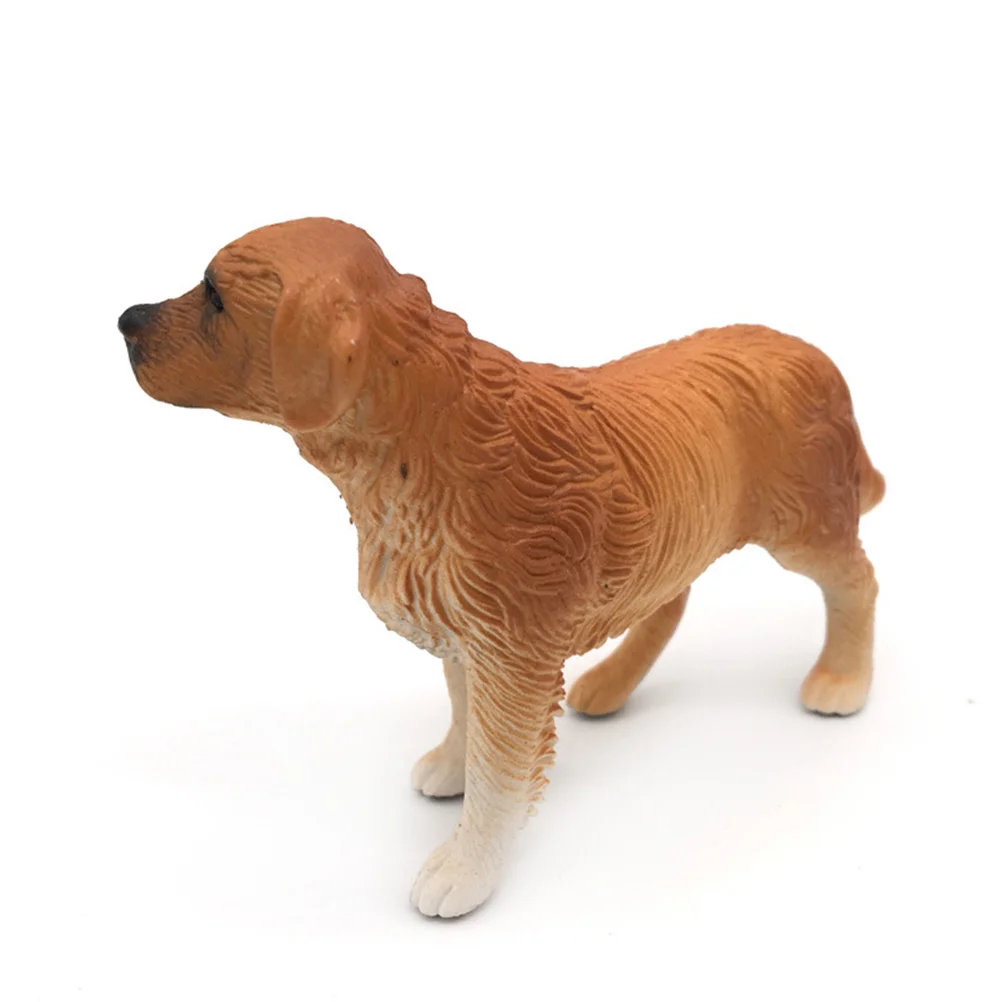 3 Pcs Simulation Golden Retriever Pet Dog Figures Decorative Puppy Table Adornment Desktop Craft