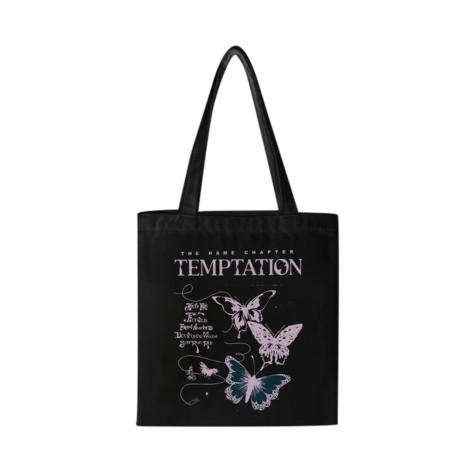 KPOP YeonJun THE HAME CHAPTER Casual Canvas Bag Butterfly LOGO borsa per la spesa a tracolla con cerniera di grande capacità SooBin Concert Gift