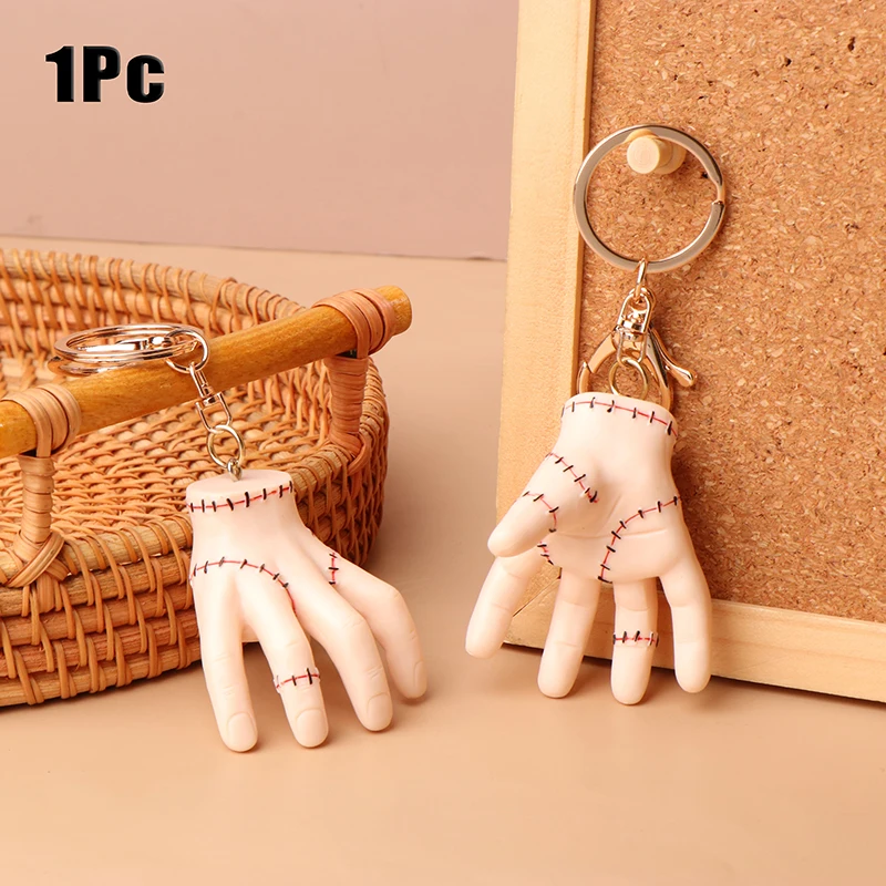 Severed Hand Horror Pendant Soft Hand Keychain Simulation Hand Keyring Backpack Pendant Car Key Holder Christmas Decoration Gift image 2