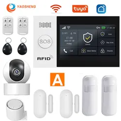 YS PG107 Tuya Kit sistema di allarme di sicurezza 2G Smartlife Control con telecamera IP Rilevatore di movimento con quadrante automatico WIFI Gsm Allarme domestico intelligente