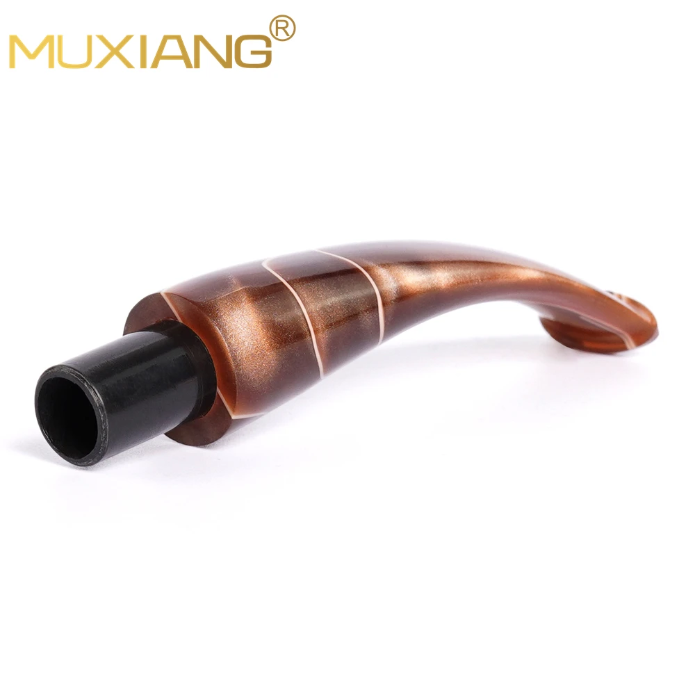 1pc curved handle acrylic tobacco pipe mouthpiece coffee colore pipe handle diameter 16mm with 10.4 tenon for 9mm filter element