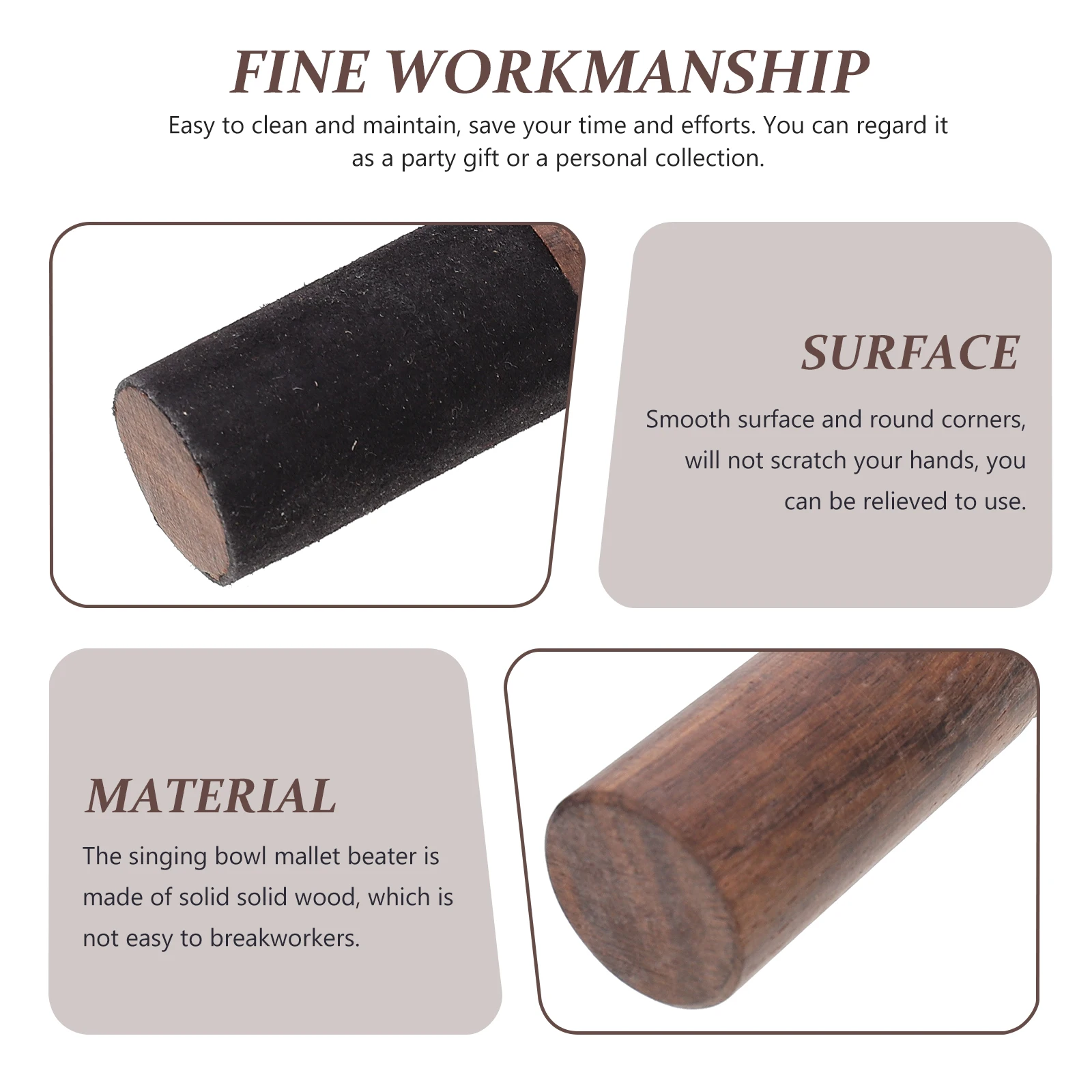 

Buddha Sound Bowl Wooden Stick Portable Durable Singing Mallet Yoga Bowls Practical