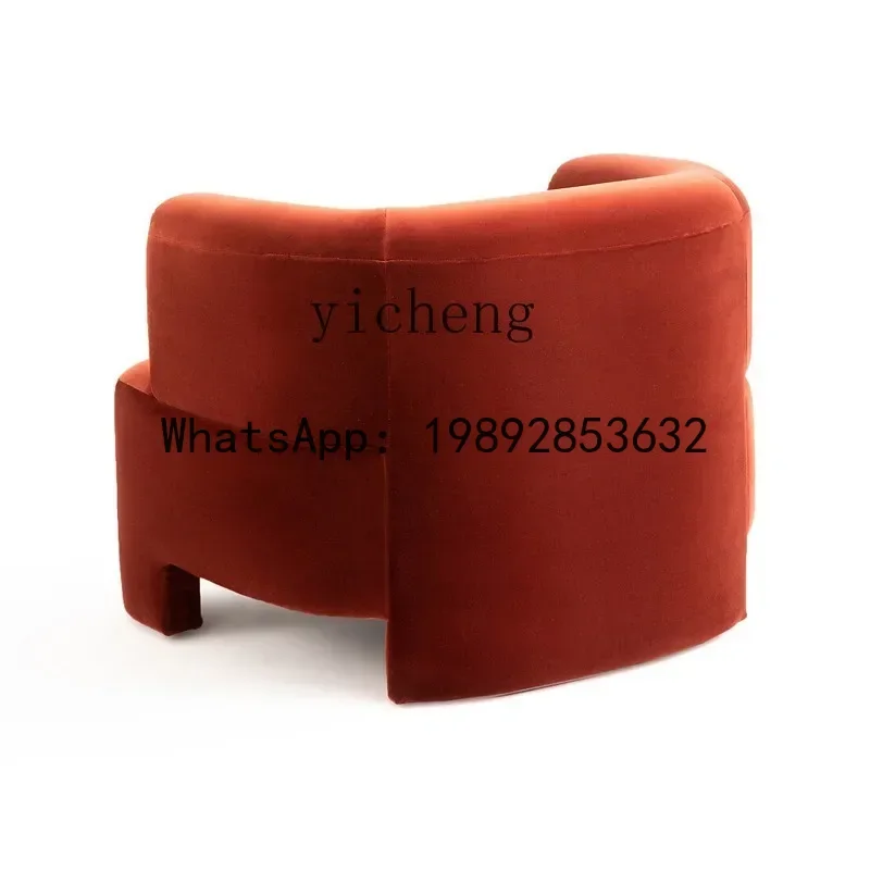 X2 modern simple living room leisure chair fabric single sofa chair red flannel living room decoration
