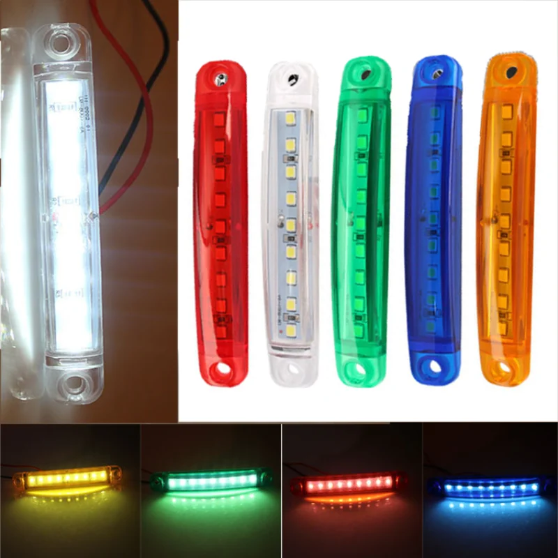 9LED Signal Warning Lamp LED Truck Side Width Light Lorry Trailer Marker Lamps Trailer Truck Waterproof Safty Indicator Lights