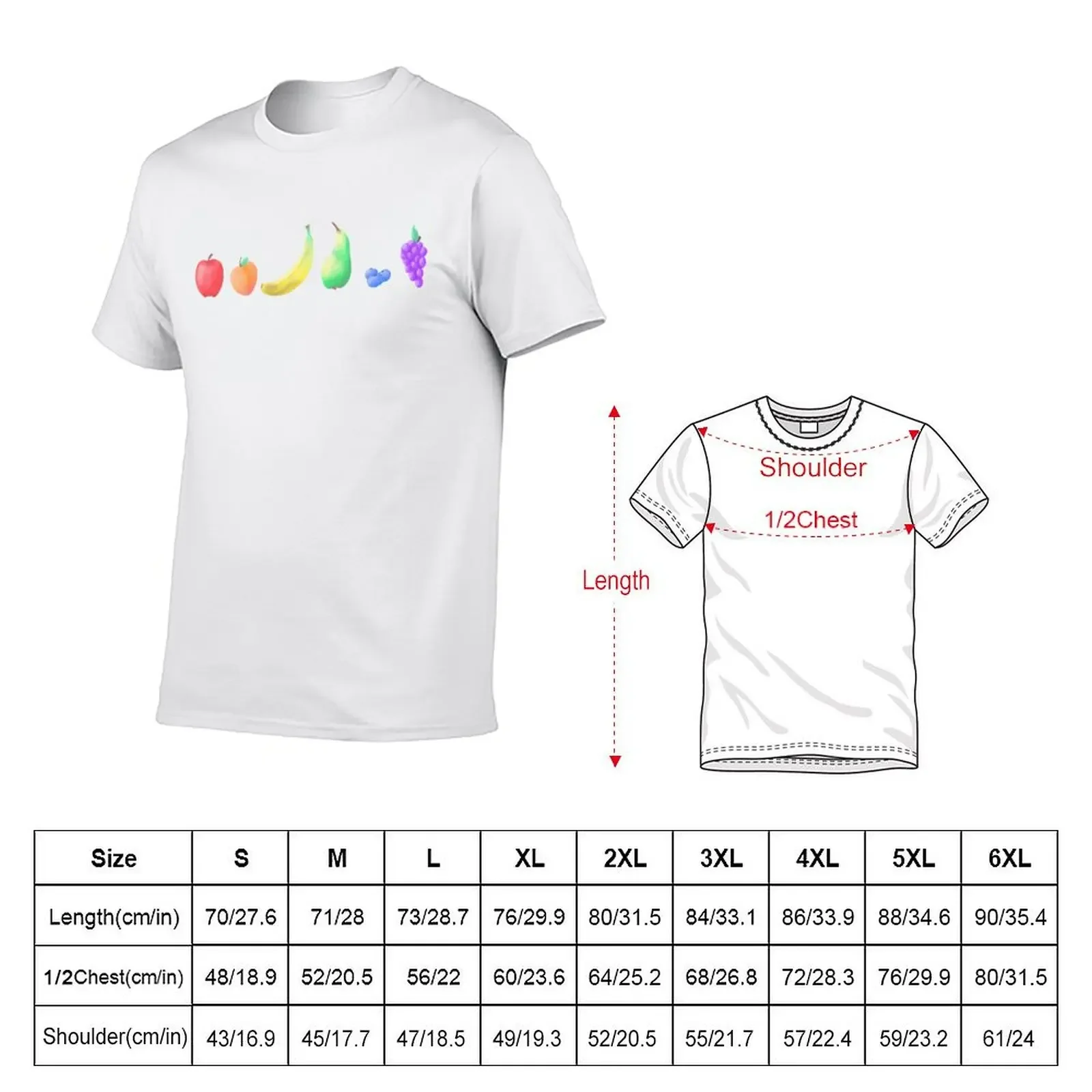 Rainbow fruits T-Shirt quick-drying vintage aesthetic clothes funny t shirts for men