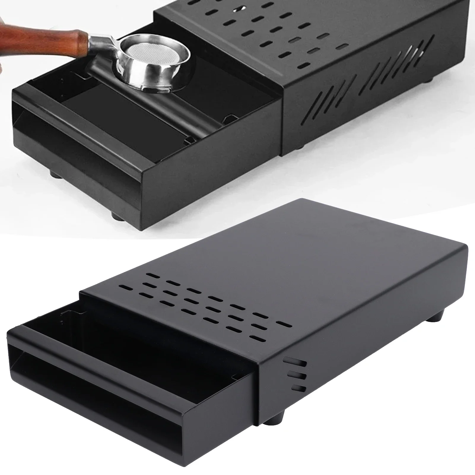 Stainless Steel Coffee Grounds Box Coffee Hit Box Drawer Type Knock Case Storage Bucket Knocking Boxes Bar Grindings Container