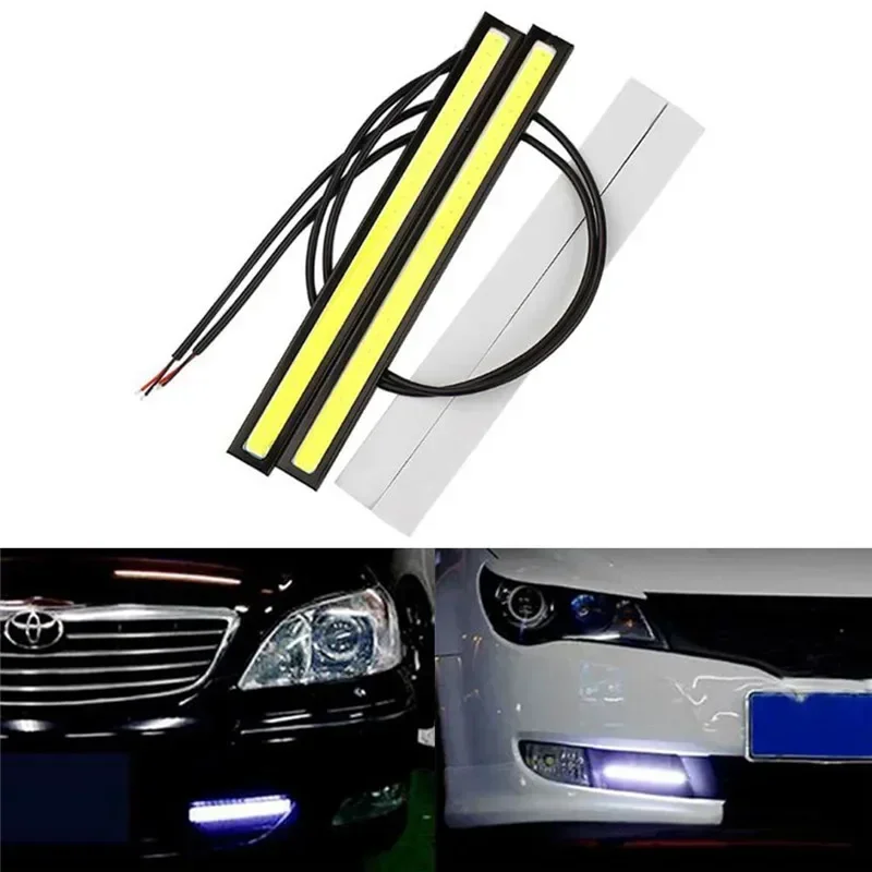 1/2pcs 17cm COB DRL LED 12V 6000K Waterproof Daytime Running Light Auto Strip Light Car COB Fog Lamp Car Styling Led DRL Lamp