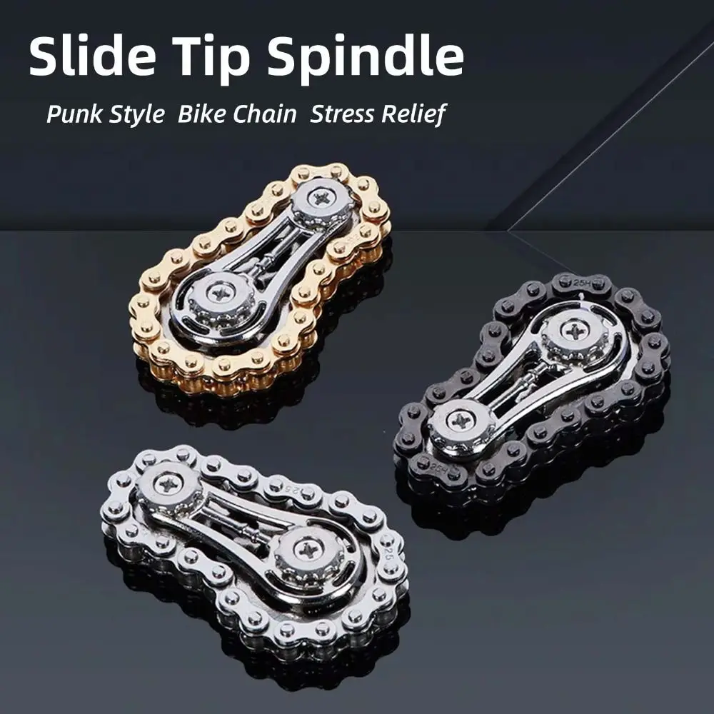 EDC Spinner piñón Fidget Spinner cadena de bicicleta de Metal alivio del estrés volante dedo Gyro antiestrés ansiedad duradera
