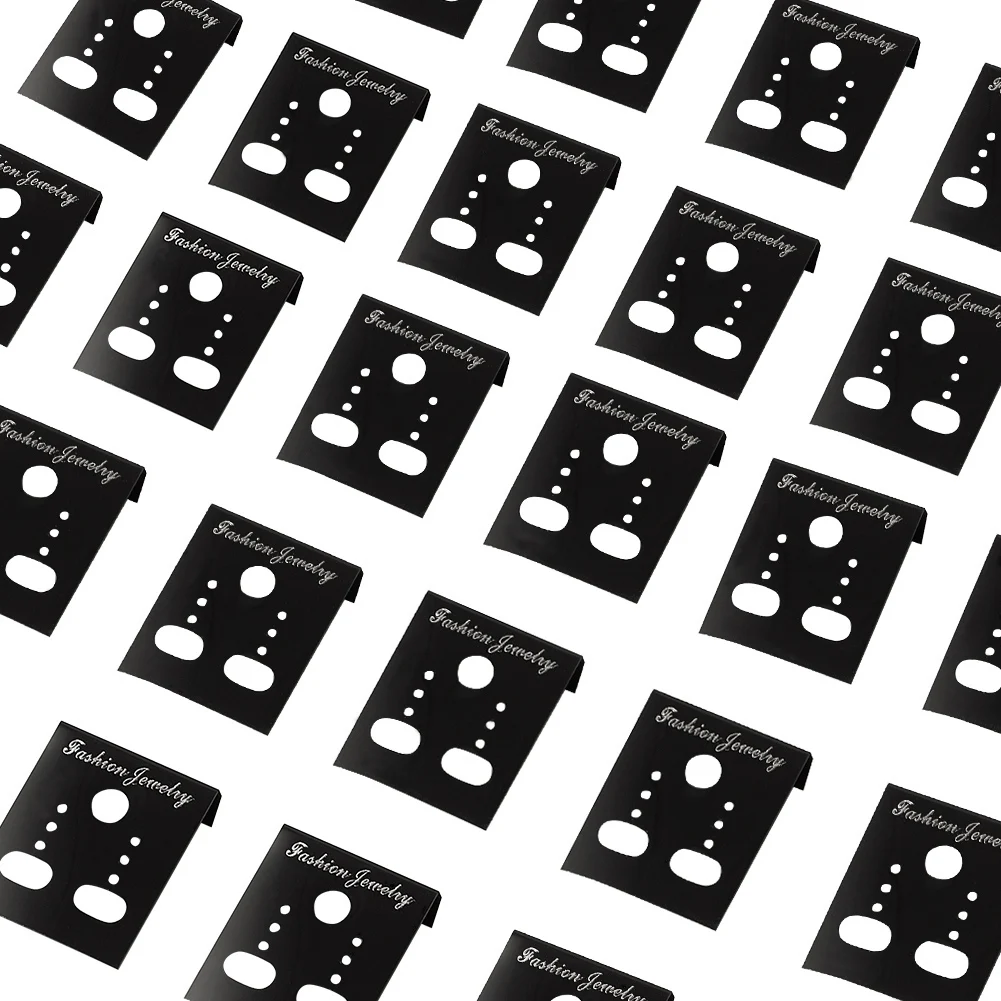 

100 шт. черных пластиковых карточек для демонстрации серег для продавцов ювелирных изделий, 38*30 мм