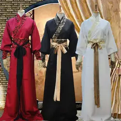 Bata de seda China para hombre, traje de caballero antiguo, aldult Kimono Chino, Tradicional, Vintage, étnico, escenario, cosplay, baile, Hanfu