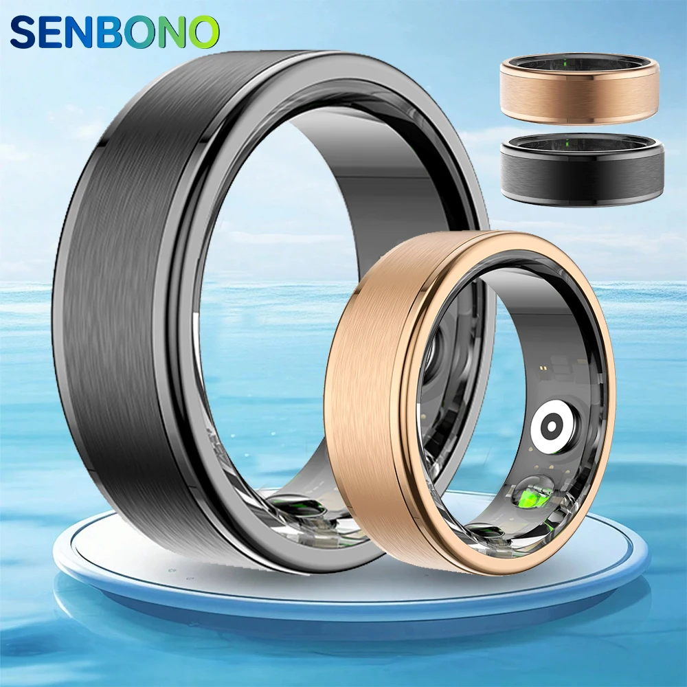 SENBONO New Smart Ring Men Women Heart Rate Blood Oxygen Sleep Health Monitor Sports IP68 Waterproof Smart Ring For Android IOS