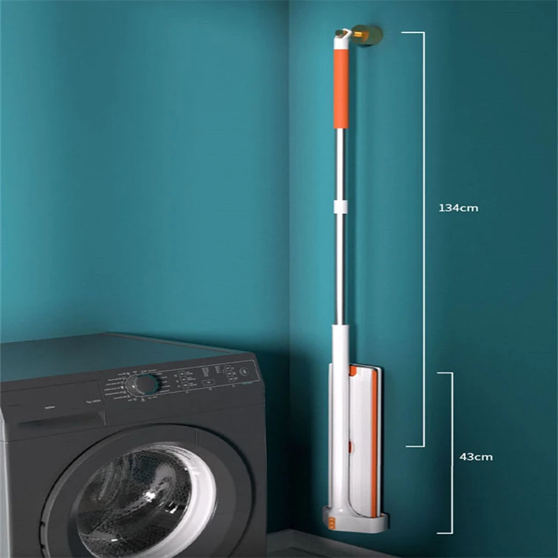 Fregona perezosa de 43cm, fregona plana manos libres para el hogar, dispositivo de fregado giratorio 360, fregona mágica de doble uso, herramienta de limpieza de suelo