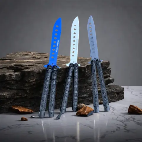 새로운 스타일 접이식 나비 칼 빗 스테인레스 스틸 연습 훈련 빗 나비 빗, 빗 이발사 미용 도구